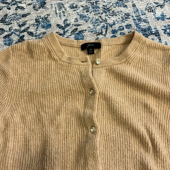 J. Crew Camel Colors Cardigan with Jewel Buttons Size XS - Picture 2 of 3